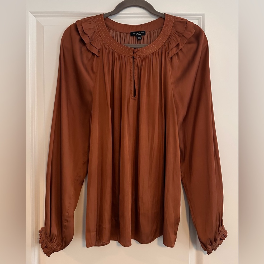 Current Air Rust Blouse with Ruffle Details (from local boutique)